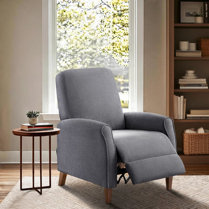 Marena Upholstered Manual Push Back Recliner - Dark Grey