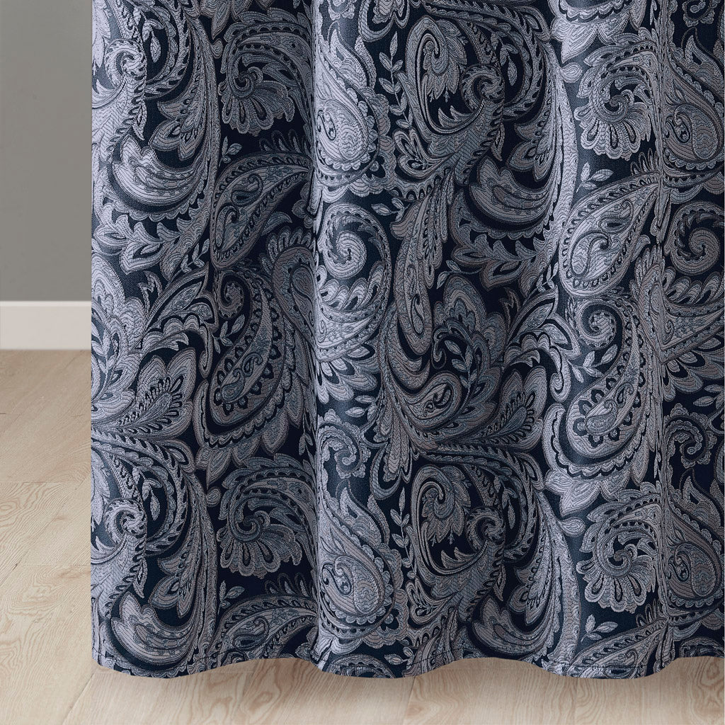 Aubrey Jacquard Shower Curtain - Navy