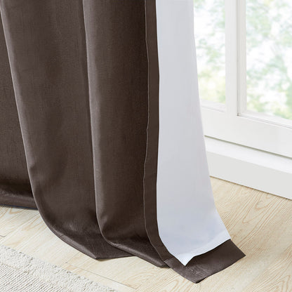 Serene Embroidered Curtain Panel - Red