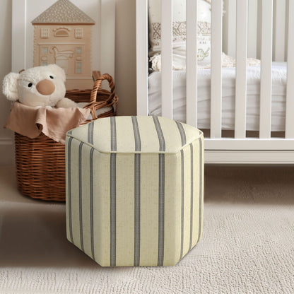 Ellen Accent Ottoman - Linen/Blue