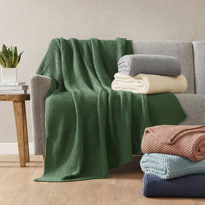 Bree Knit Throw - Green