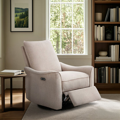 Cameron Power Recliner 3-in-1 with Swivel, Glider, Charging Station - Beige