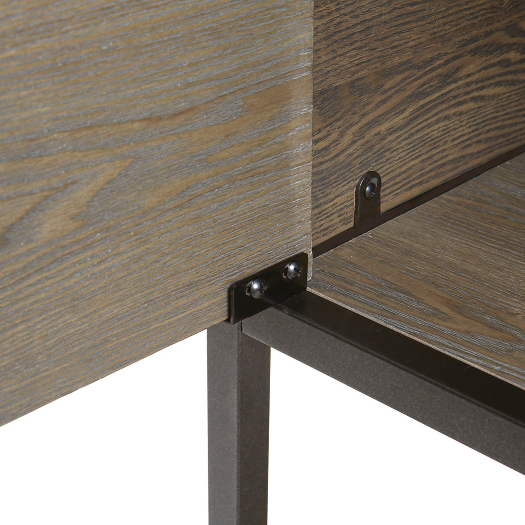 Darley 3-Shelf Bookcase with Storage Cabinet - Grey