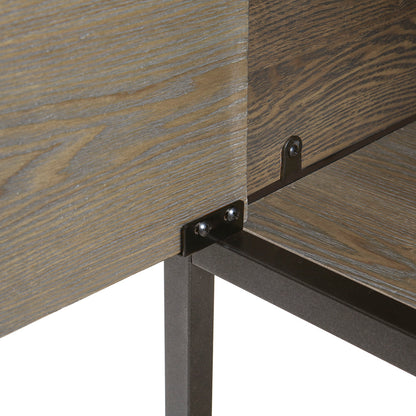 Darley 3-Shelf Bookcase with Storage Cabinet - Grey