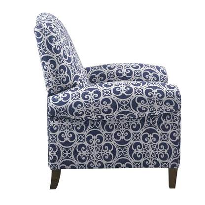 Kirby Push Back Recliner - Navy Multi