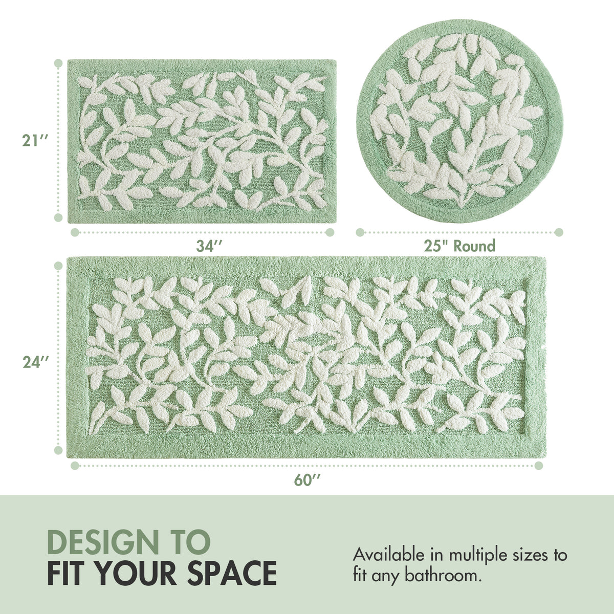 Serene Cotton Tufted Bath Rug - Sage Green
