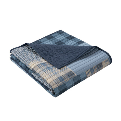Winter Hills Quilted Throw - Blue