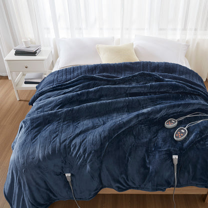 Heated Microlight to Berber Blanket - Indigo