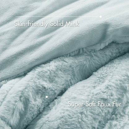 Duke Faux Fur Comforter Mini Set - Aqua