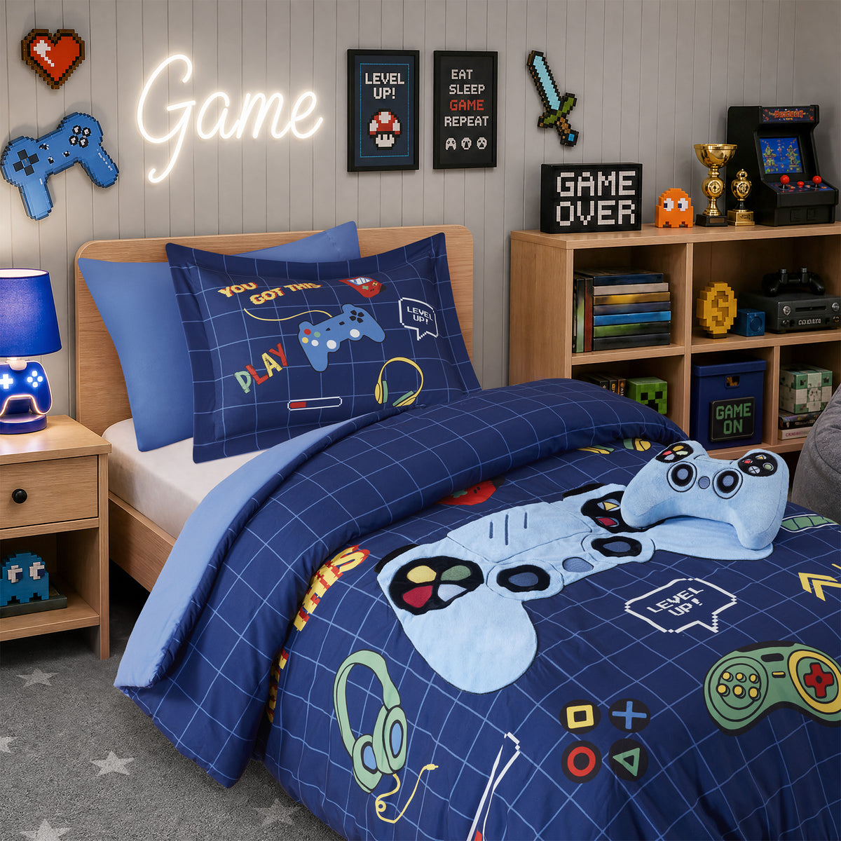 Game Comforter Set - Navy