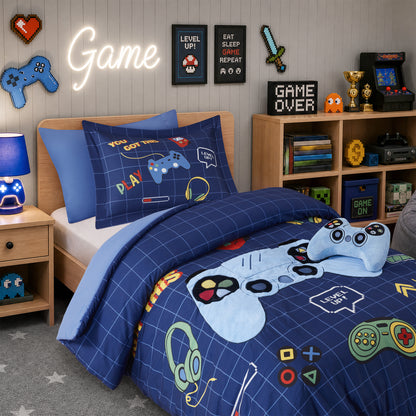 Game Comforter Set - Navy