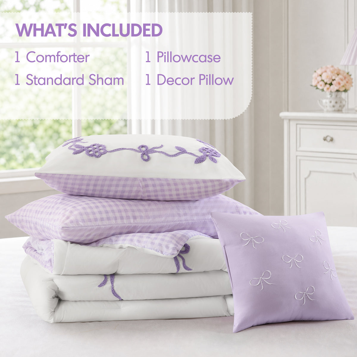 Tiffany Comforter Set - Purple