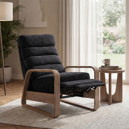 Jordan Wood framed push back Recliner - Grey