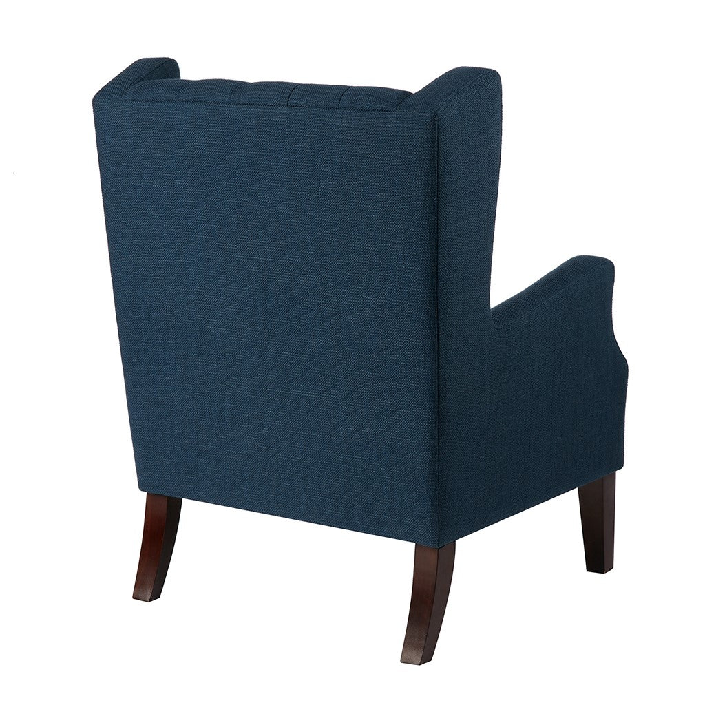 Maxwell Button Tufted Navy Wing Chair