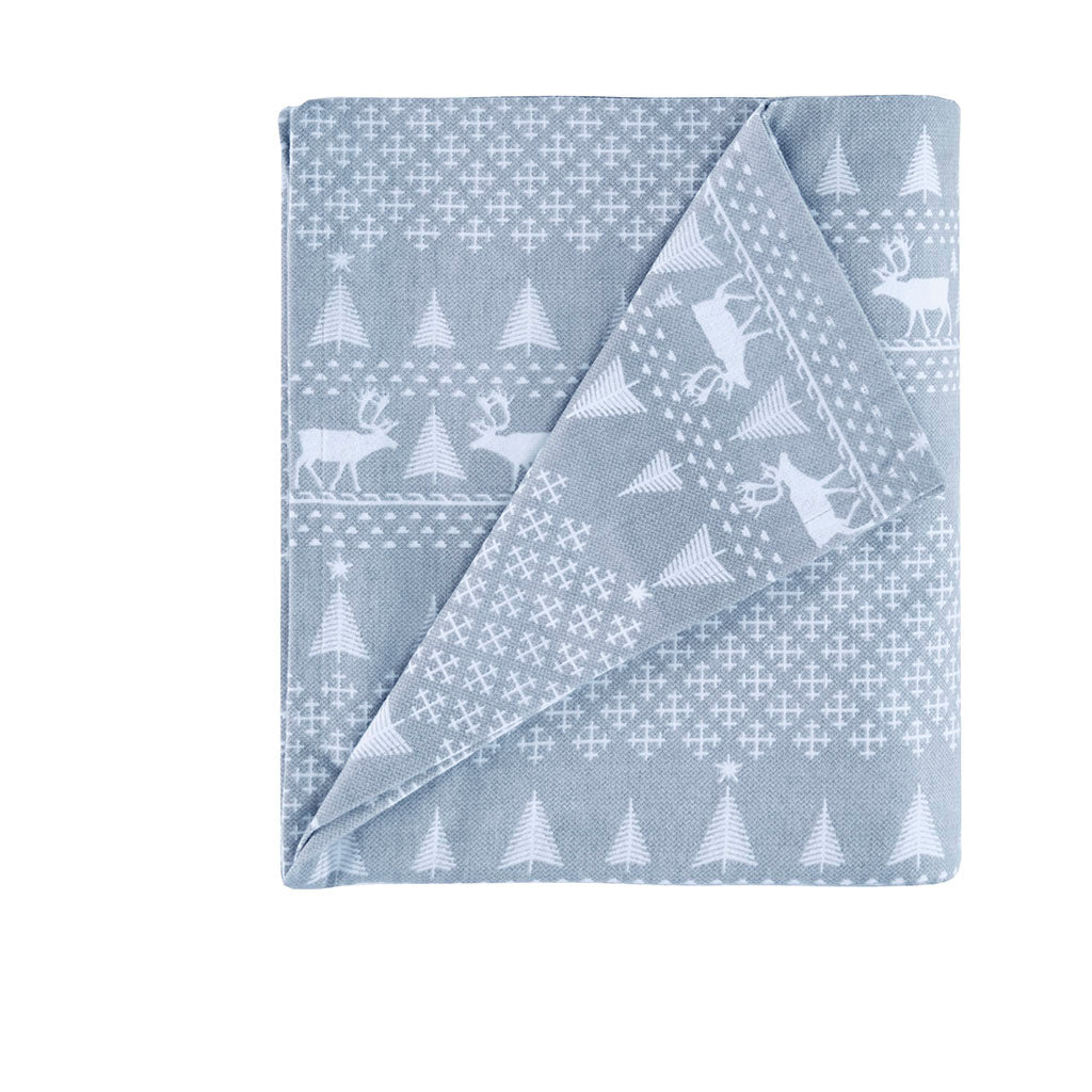 Cotton Flannel Sheet Set - Blue Winter Frost