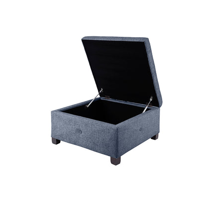 Della Upholstered Soft Close Ottoman - Blue
