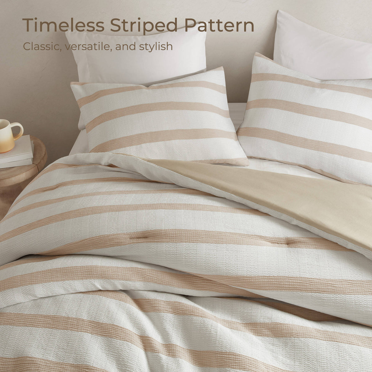 Merritt Yarn-dyed Striped Comforter - Taupe