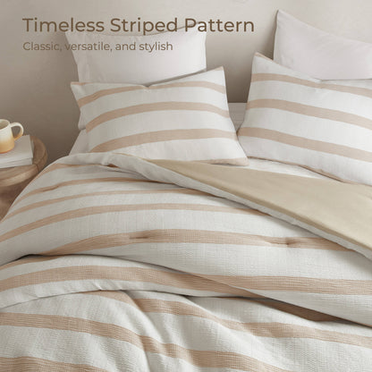 Merritt Yarn-dyed Striped Comforter - Taupe