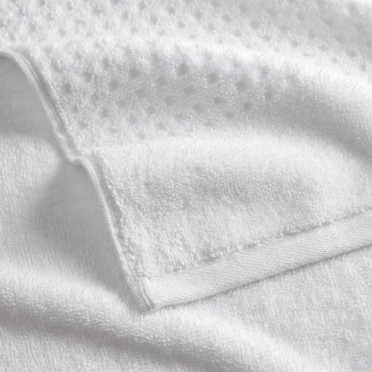 Spa Waffle Cotton Jacquard Bath Towel 6 Piece Set - White