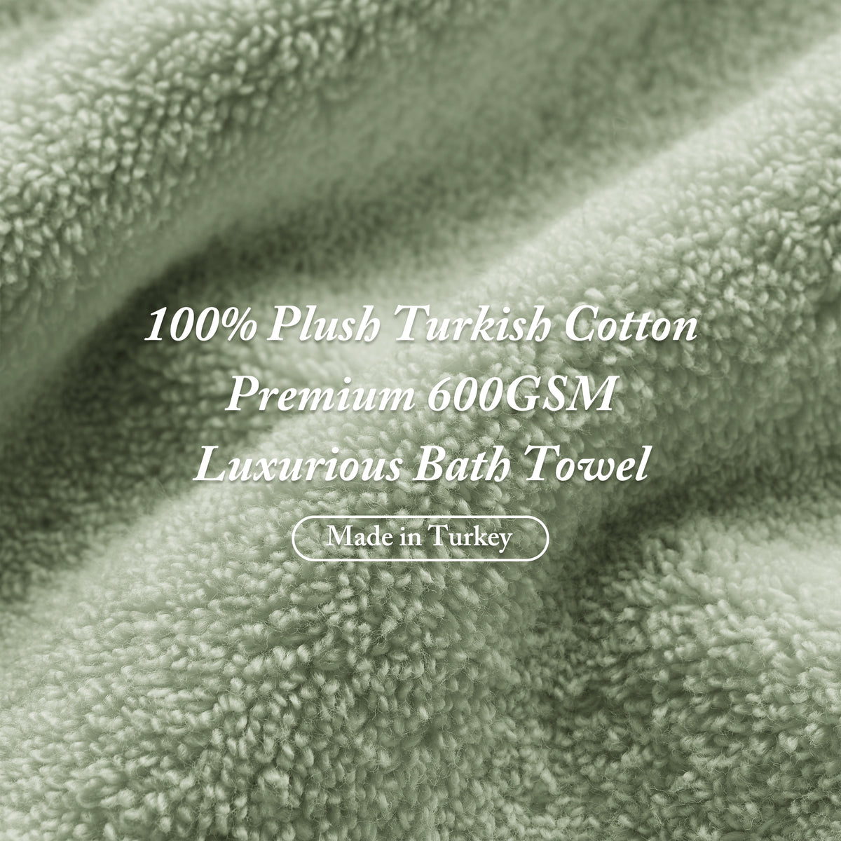 Turkish Cotton 6 Piece Bath Towel Set - Eucalyptus