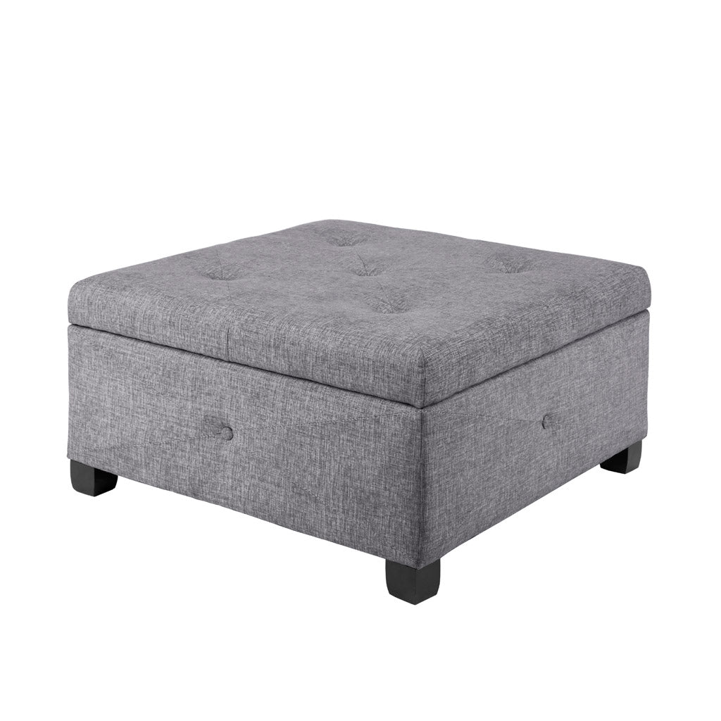 Della Soft Close Storage Ottoman - Charcoal