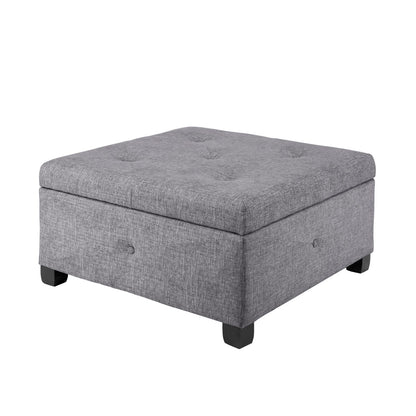 Della Soft Close Storage Ottoman - Charcoal