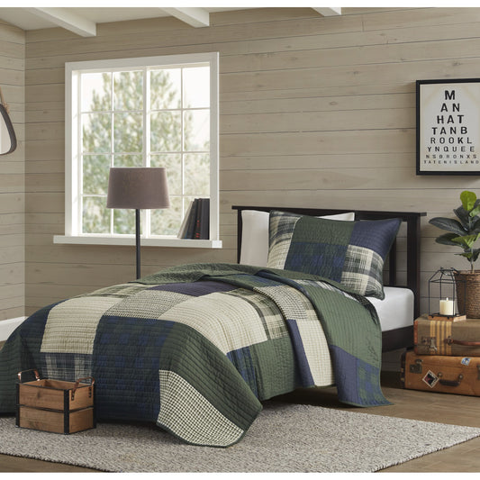 Mill Creek Oversized Cotton Quilt Set - Green