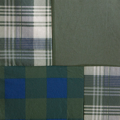 Mill Creek Pieced Cotton Shower Curtain - Green
