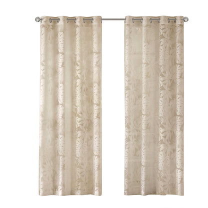 Leilani Palm Leaf Burnout Window Sheer - Natural