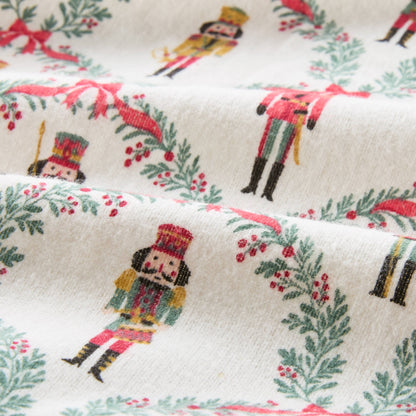 Cozy Cotton Flannel Printed Sheet Set - Scallop Nutcracker