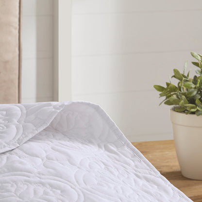 Oakley 3 Piece Reversible Bedspread Set - White