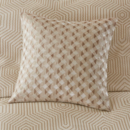 Shades of Serenity Jacquard Comforter Set - Tan/Ivory