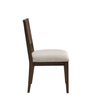 Kelly Rattan & Wood Dining Chair Set of 2 - Brown