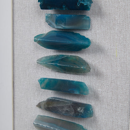 Cerulean Stones Framed Blue Agate Shadowbox Wall Decor Panel - Blue