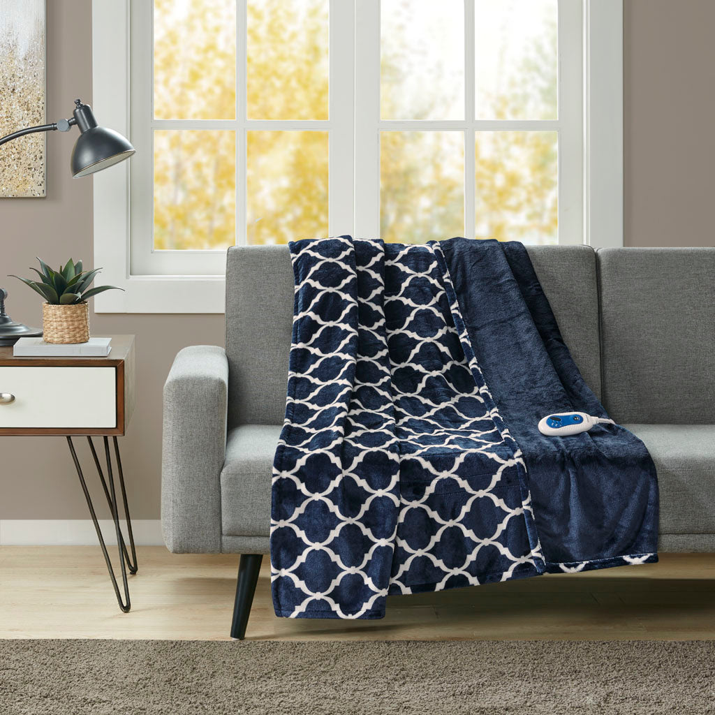 Heated Ogee Throw - Indigo