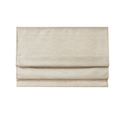 Como Printed Faux Silk Room Darkening Cordless Roman Shade - Ivory
