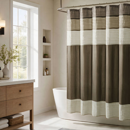 Amherst Faux Silk Shower Curtain - Natural