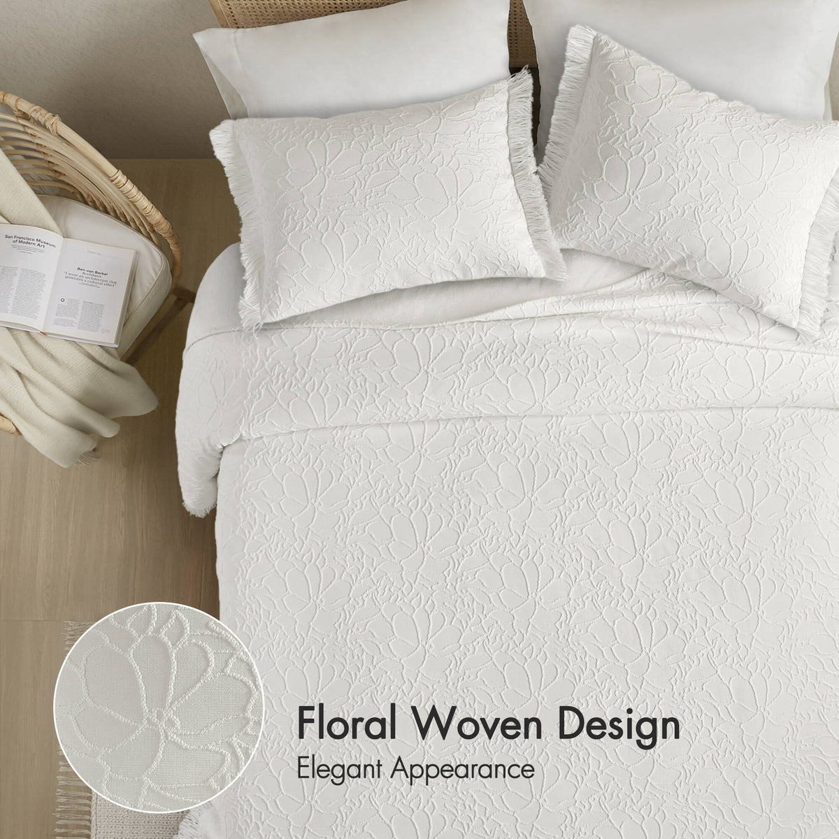 Willow Bedspread Set - White