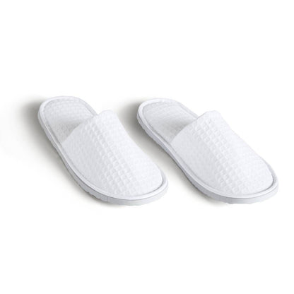 Waffle Premium Slippers - White