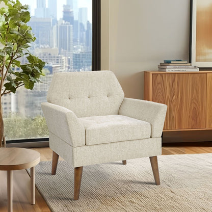 Newtin Mid-Century Modern Lounge Chair - Beige