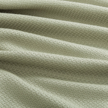 100% Certified Egyptian Cotton Blanket - Micro- herringbone Green