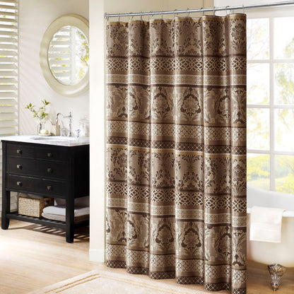 Bellagio Jacquard Shower Curtain - Brown
