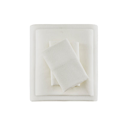 Cozy Cotton Flannel Printed Sheet Set - Ivory Solid