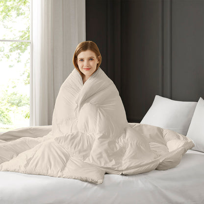 Stay Puffed Overfilled Down Alternative Comforter - Tan