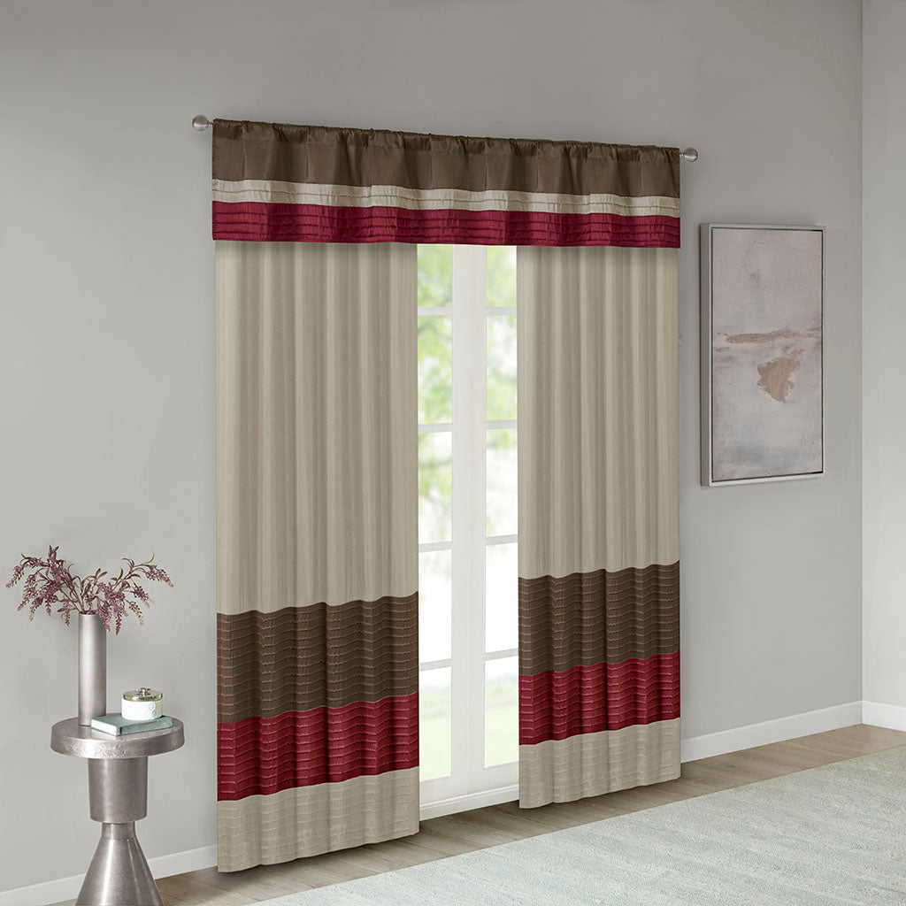 Amherst Polyoni Pintuck Window Valance - Red