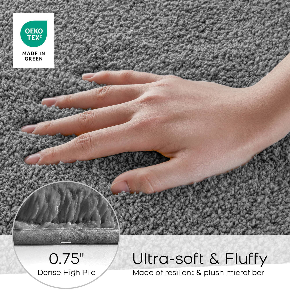 Marshmallow Bath Rug Collection - Grey