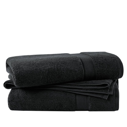 800GSM 100% Cotton Bath Sheet 2 Piece Set - Black