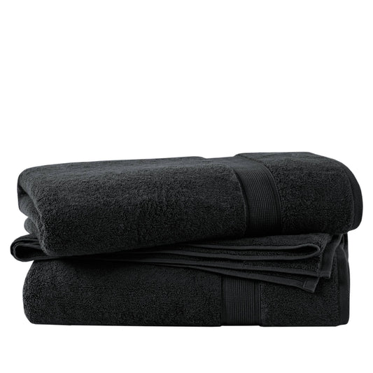 800GSM 100% Cotton Bath Sheet 2 Piece Set - Black