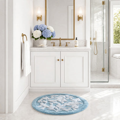 Serene Cotton Tufted Bath Rug - Blue