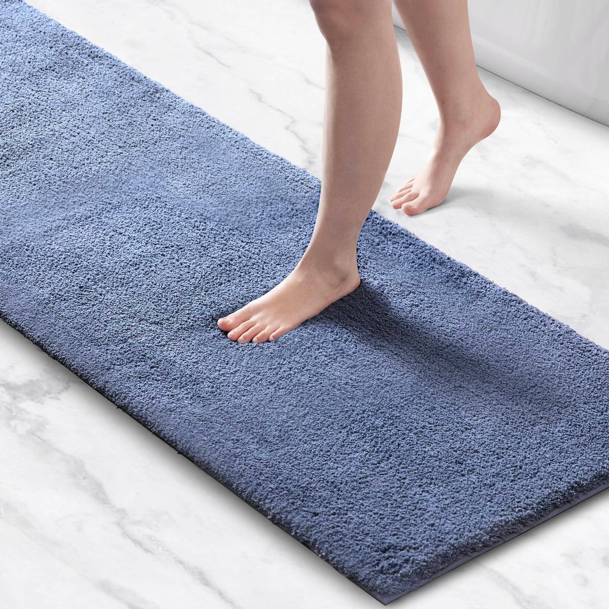 Marshmallow Bath Rug Collection - Slate Blue